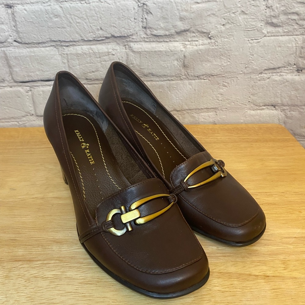 Women's Kelly & Katie Shoe, Size 7.5 M - brown Leather Upper
